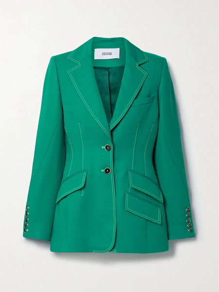  Christopher John Rogers   Woven Blazer   Jade 