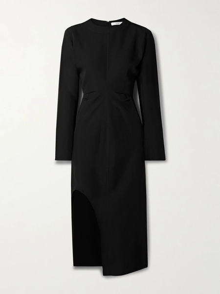  Co   Draped Crepe Midi Dress   Black 