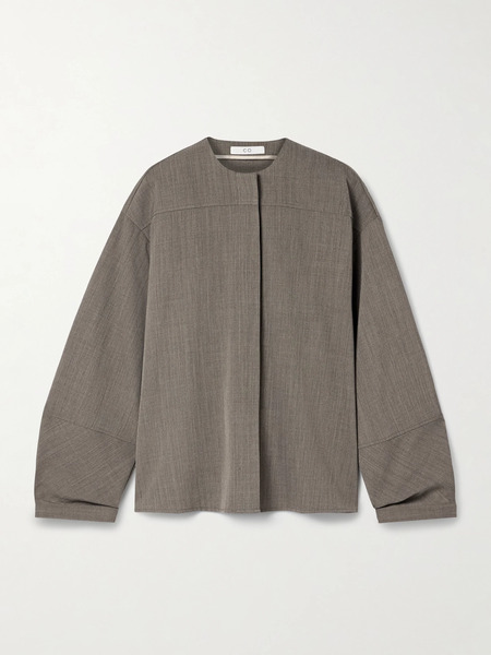  Co   Oversized Mélange Twill Shirt   Brown 