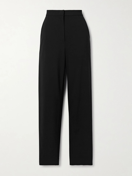  Co   Wool Blend Crepe Straight Leg Pants   Black 