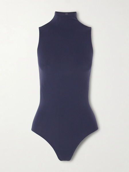 Commando   Ballet Stretch Jersey Thong Bodysuit   Navy 