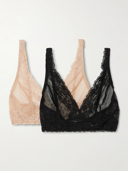  Commando   Double Take Set Of Two Stretch Lace Soft Cup Bras   Multi 