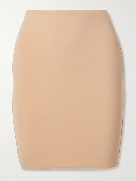  Commando   Half Slip Control Layered Stretch Mini Skirt   Beige 