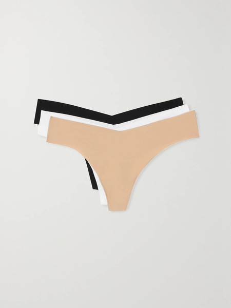  Commando   Set Of Three Stretch Thongs   Neutral 