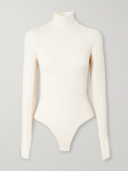  Commando   Stretch Jersey Turtleneck Thong Bodysuit   Ivory 