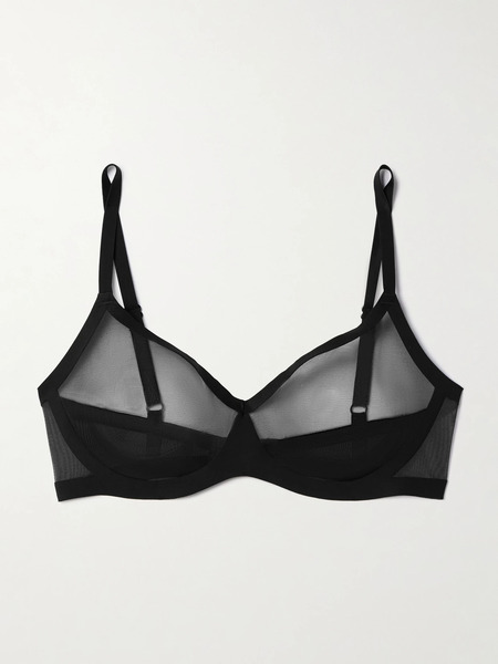  Commando   Stretch Mesh Soft Cup Bra   Black 