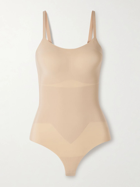  Commando   Zone Smoothing Stretch Jersey Thong Bodysuit   Beige 