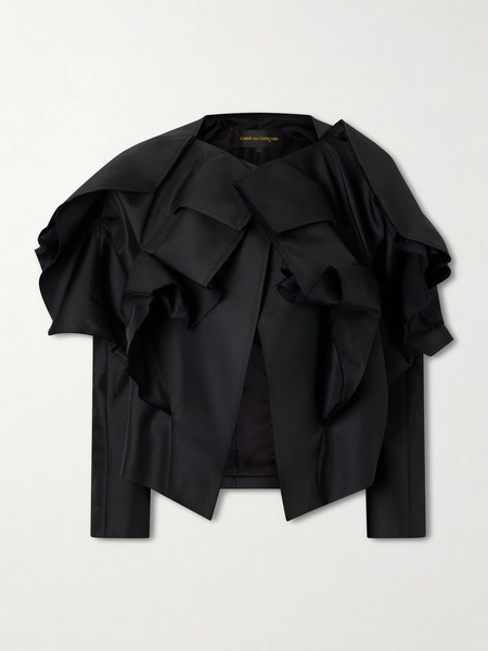  Comme Des Garçons   Ruffled Frayed Gabardine Jacket   Black 