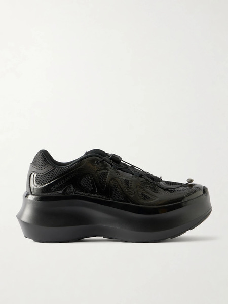  Comme Des Garçons   + Comme Des Garçons Xt Whisper Void Platform Rubber Trimmed Mesh Sneakers   Black 