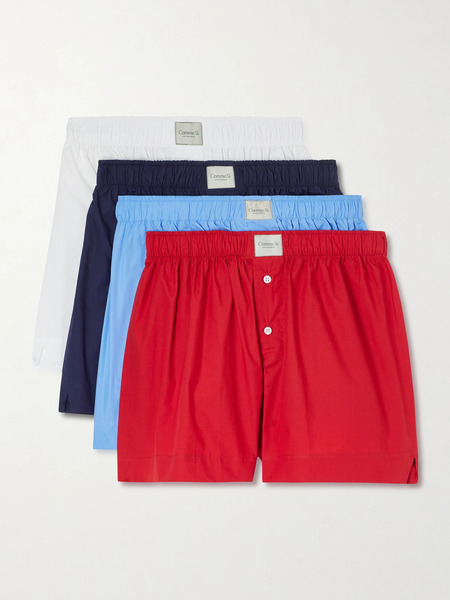  Comme Si   Quartetto Set Of Four Cotton Poplin Shorts   Multi 