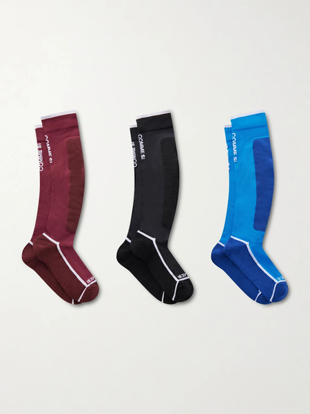  Comme Si   Set Of Three Wool Blend Ski Socks   Multi 