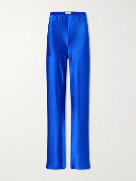  Comme Si   Silk Charmeuse Pants   Blue 
