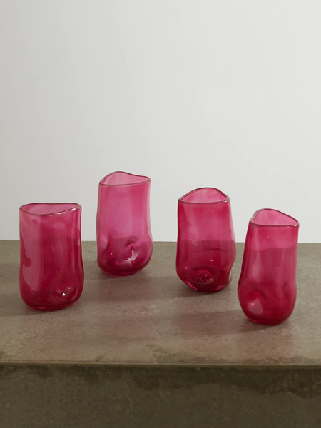  Completedworks   Set Of Four Recycled Glass Tumblers   Magenta 