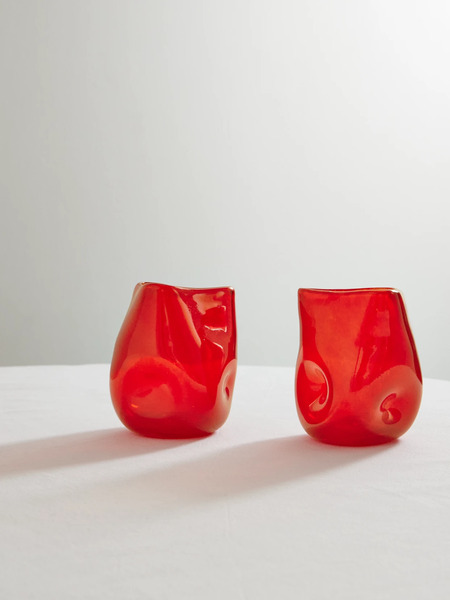  Completedworks   Set Of Two Recycled Glass Tumblers   Red 