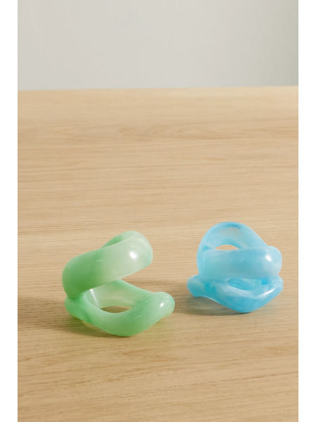  Completedworks   Set Of Two Resin Napkin Rings   Blue 