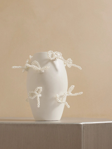  Completedworks   Small Embellished Ceramic Vase   White 