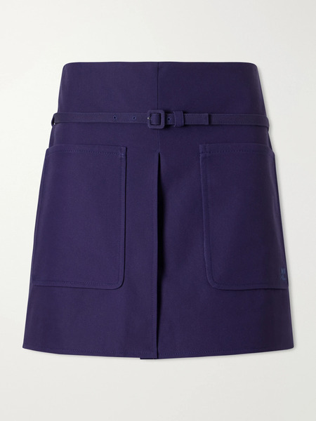  Courreges   Belted Cotton Canvas Mini Skirt   Navy 