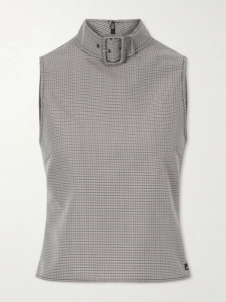  Courreges   Buckled Houndstooth Wool Blend Tank   Multi 