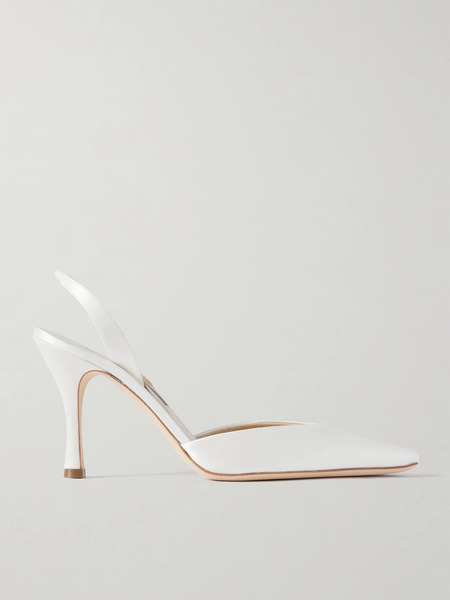  Danielle Frankel   Hannah Satin Slingback Pumps   Ivory 