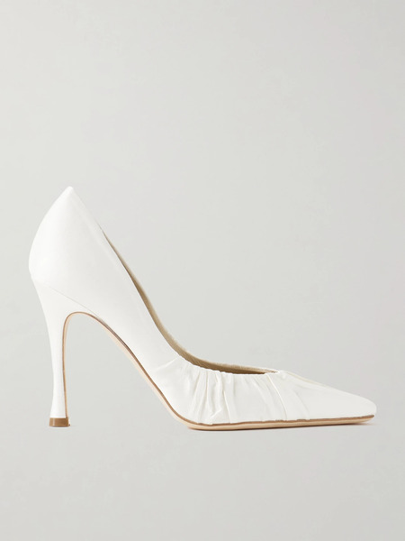  Danielle Frankel   Nala Ruched Satin Pumps   Ivory 