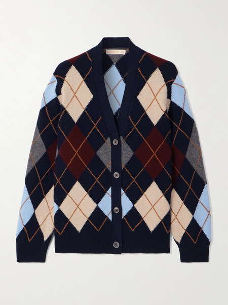  &daughter   Ava Argyle Wool Cardigan   Blue 