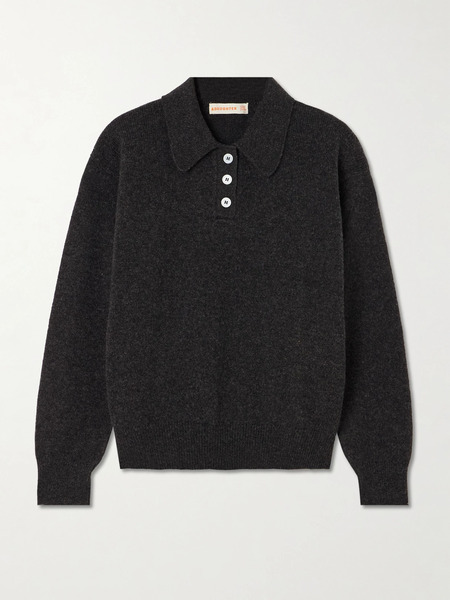  &daughter   Edith Wool Polo Sweater   Dark Gray 