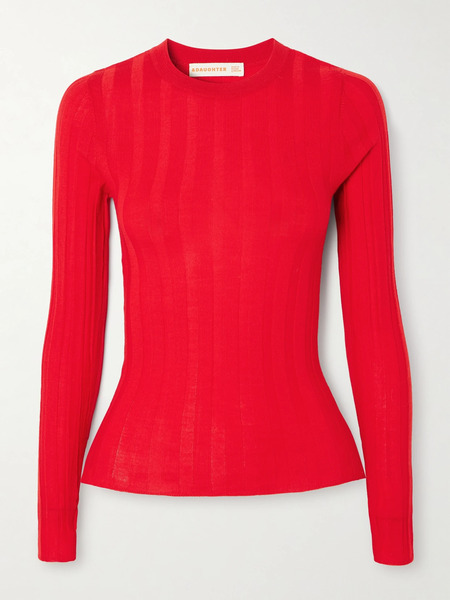  &daughter   Ribbed Wool Sweater   Red 