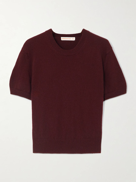  &daughter   Wicklow Wool T Shirt   Burgundy 