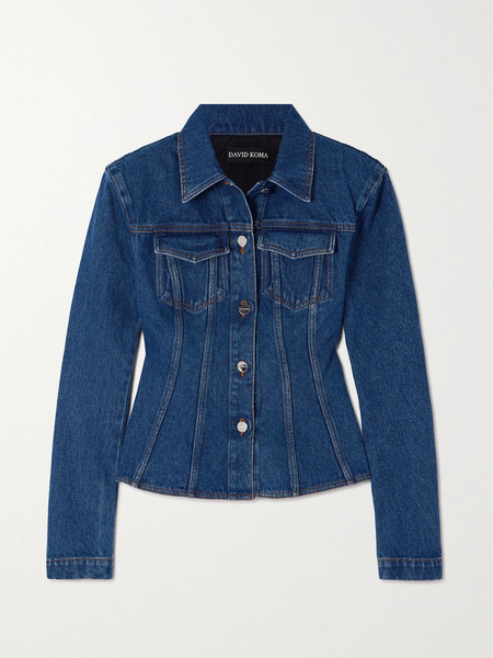  David Koma   Paneled Denim Jacket   Indigo 