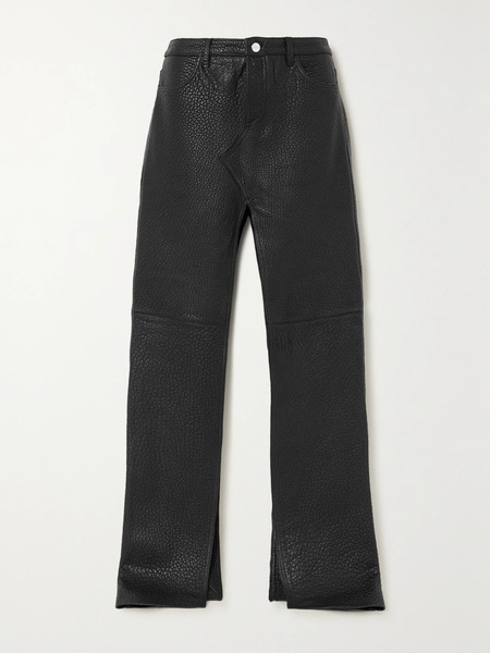  David Koma   Paneled Textured Leather Maxi Skirt   Black 