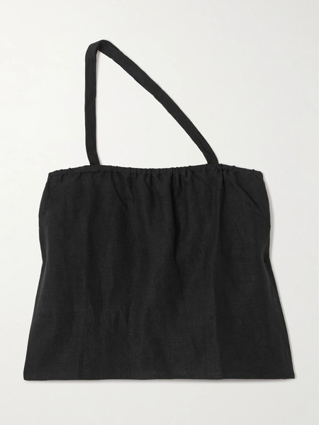  Deiji Studios   One Shoulder Linen Top   Black 