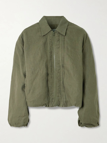  Deiji Studios   Pintuck Padded Linen Jacket   Green 