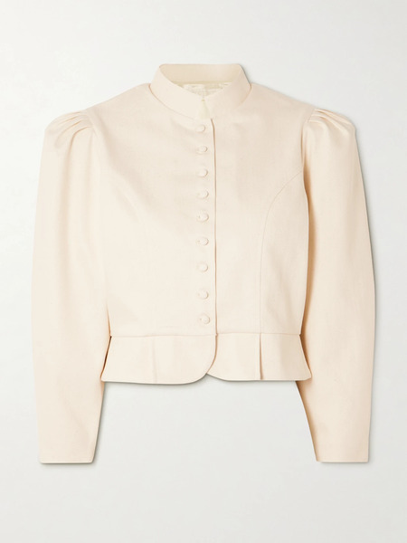  Destree   Amoako Denim Peplum Jacket   Ecru 