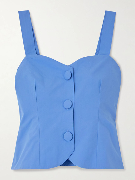  Destree   Dora Cotton Poplin Top   Blue 