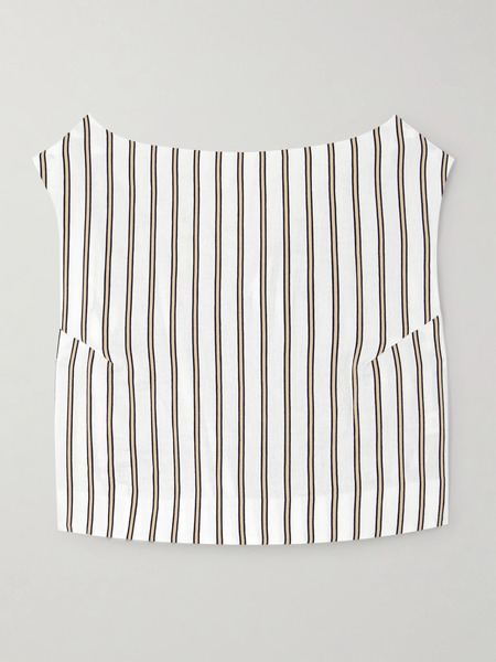  Destree   Richard Cropped Striped Woven Top   Off White 