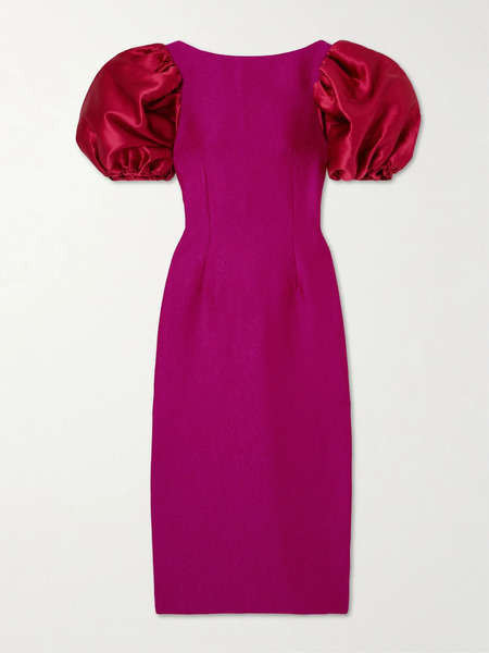  Destree   Suzanne Faille Trimmed Crepe Midi Dress   Fuchsia 