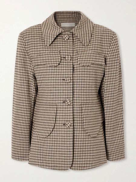  Destree   Tamara Plaid Wool Blend Blazer   Brown 