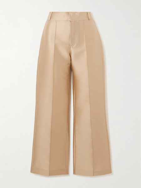  Destree   Yoshi Faille Wide Leg Pants   Beige 