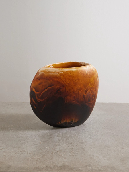  Dinosaur Designs   Rock Large Resin Vase   Dark Brown 