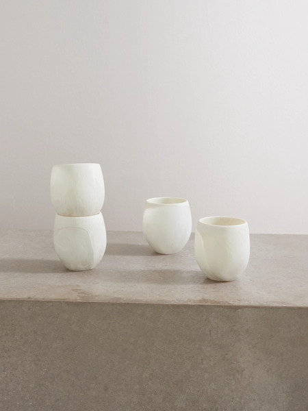  Dinosaur Designs   Rock Large Set Of Four Resin Cups   White 