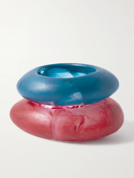  Dinosaur Designs   Rock Medium And Large Set Of Two Resin Bangles   Multi 