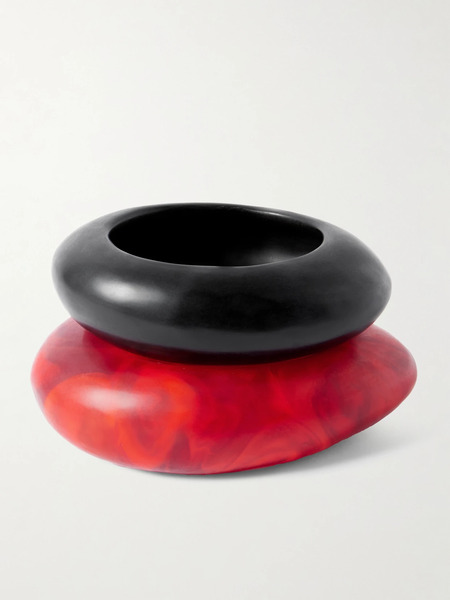  Dinosaur Designs   Rock Set Of Two Resin Bangles   Black 