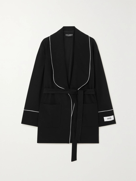  Dolce & Gabbana   Belted Stretch Wool Jacket   Black 