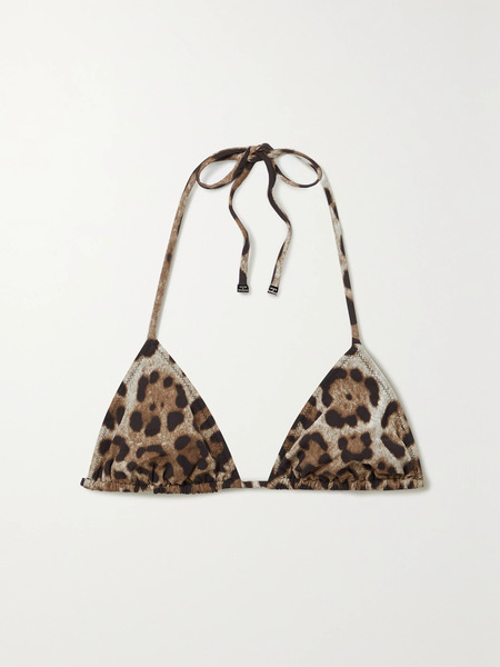  Dolce & Gabbana   Leopard Print Triangle Bikini Top   Leopard Print 