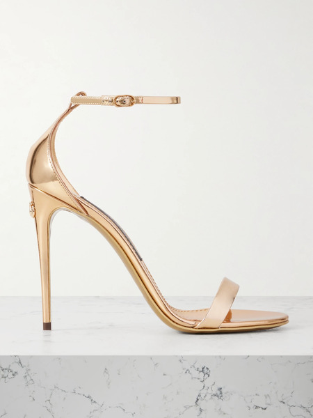  Dolce & Gabbana   Mirrored Leather Sandals   Gold 