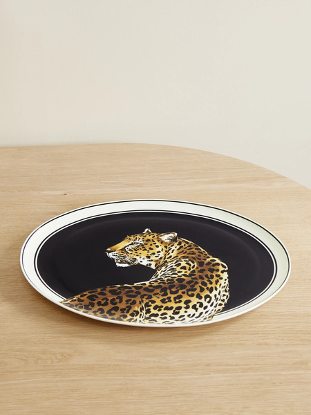  Dolce & Gabbana   Printed Porcelain Platter   Leopard Print 