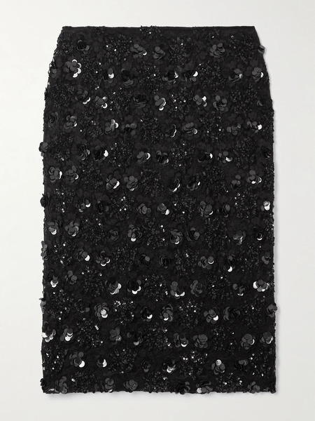  Dolce & Gabbana   Sequin Embellished Lace Skirt   Black 