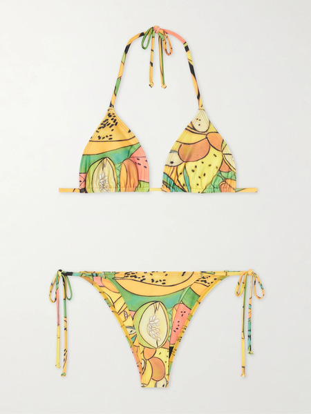  Donde Esteban   Frutas Printed Triangle Bikini   Orange 