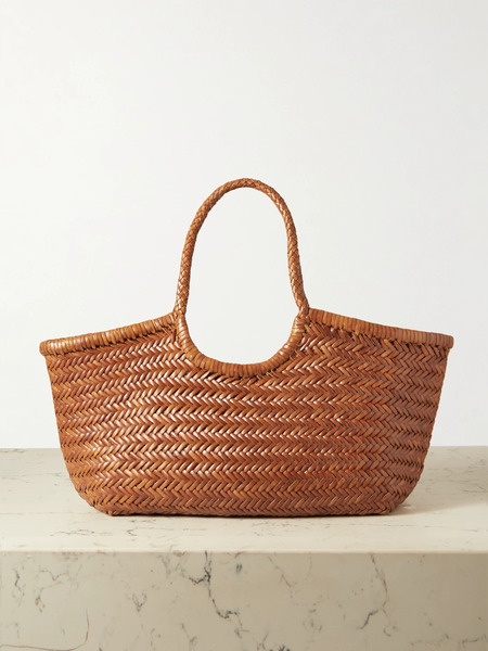  Dragon Diffusion   Nantucket Large Woven Leather Tote   Tan 
