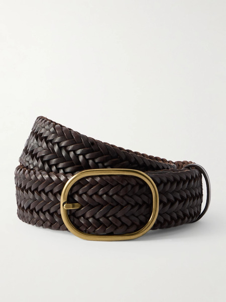  Dragon Diffusion   Woven Leather Belt   Dark Brown 